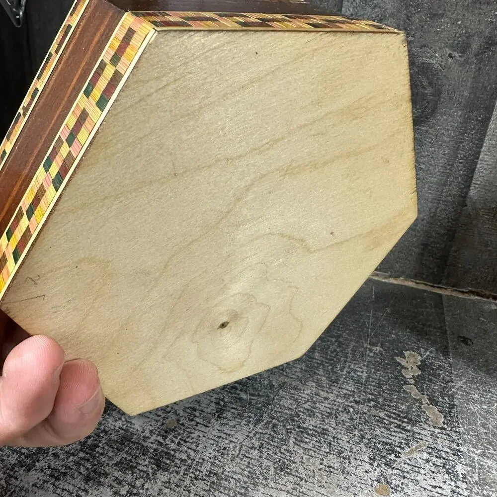 2 Hexagon Inlaid Style thin wooden‎ Handmade Boxes